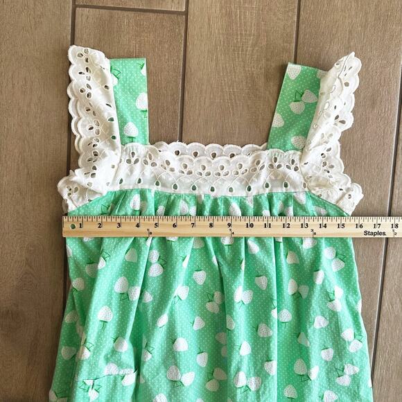 VTG Pinafore Dress Small? Novelty Strawberry Print Retro Cottage Prairie Coquett - Picture 6 of 7